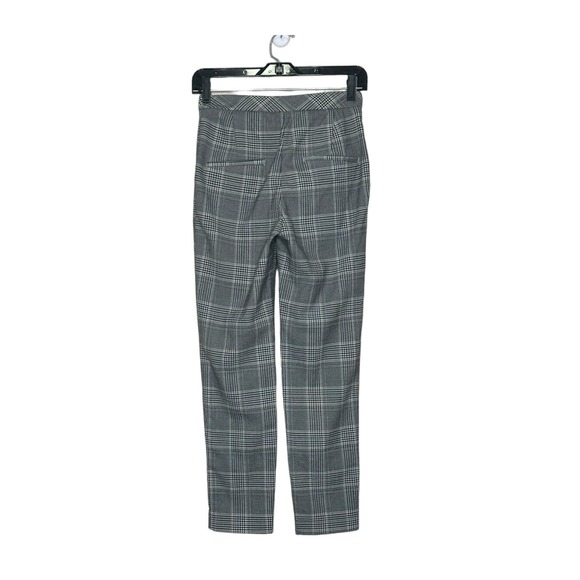 H&M black white plaid flat front ankle pants size 0 - Picture 2 of 10
